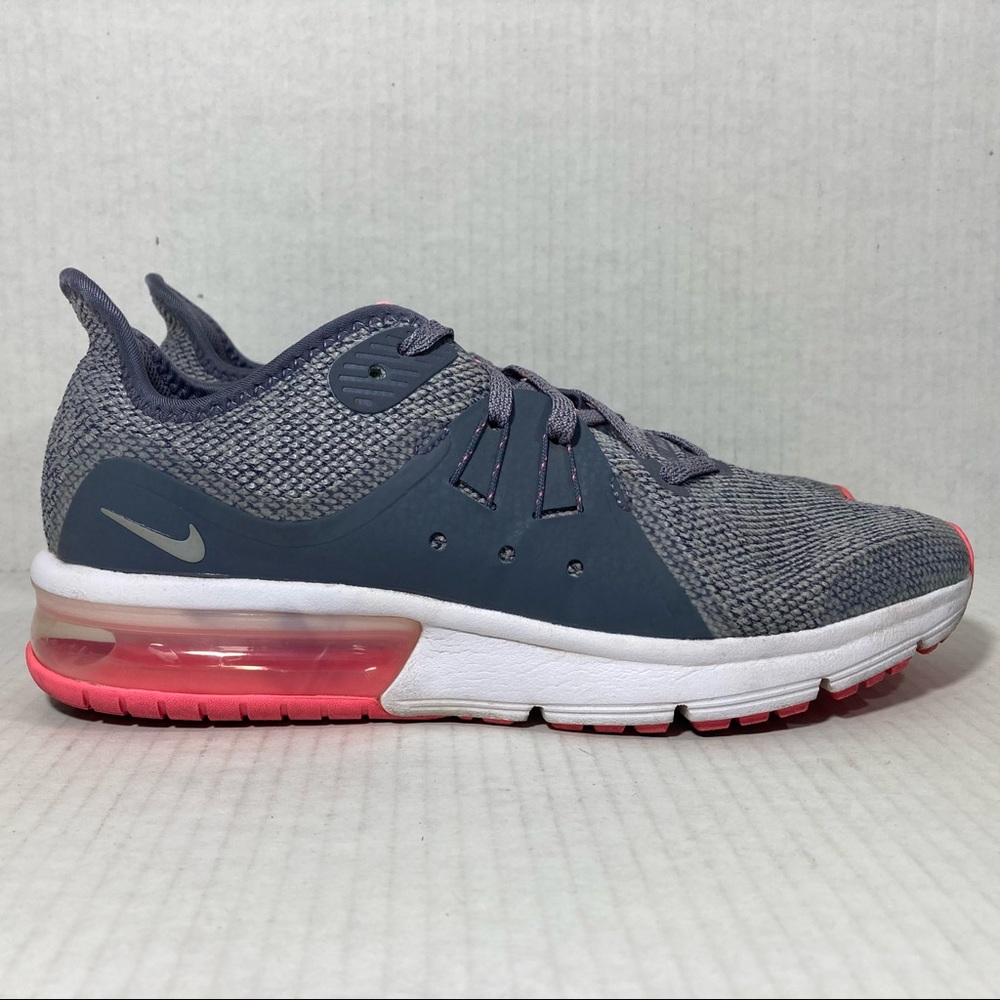 Nike Air Max Sequent 3 Gray Gym Fitness Training Running Shoes Kids Youth Sz 5.5
